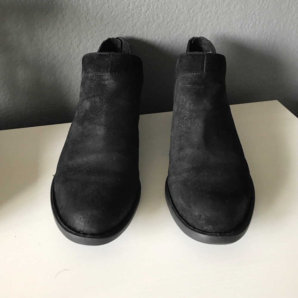Black leather booties